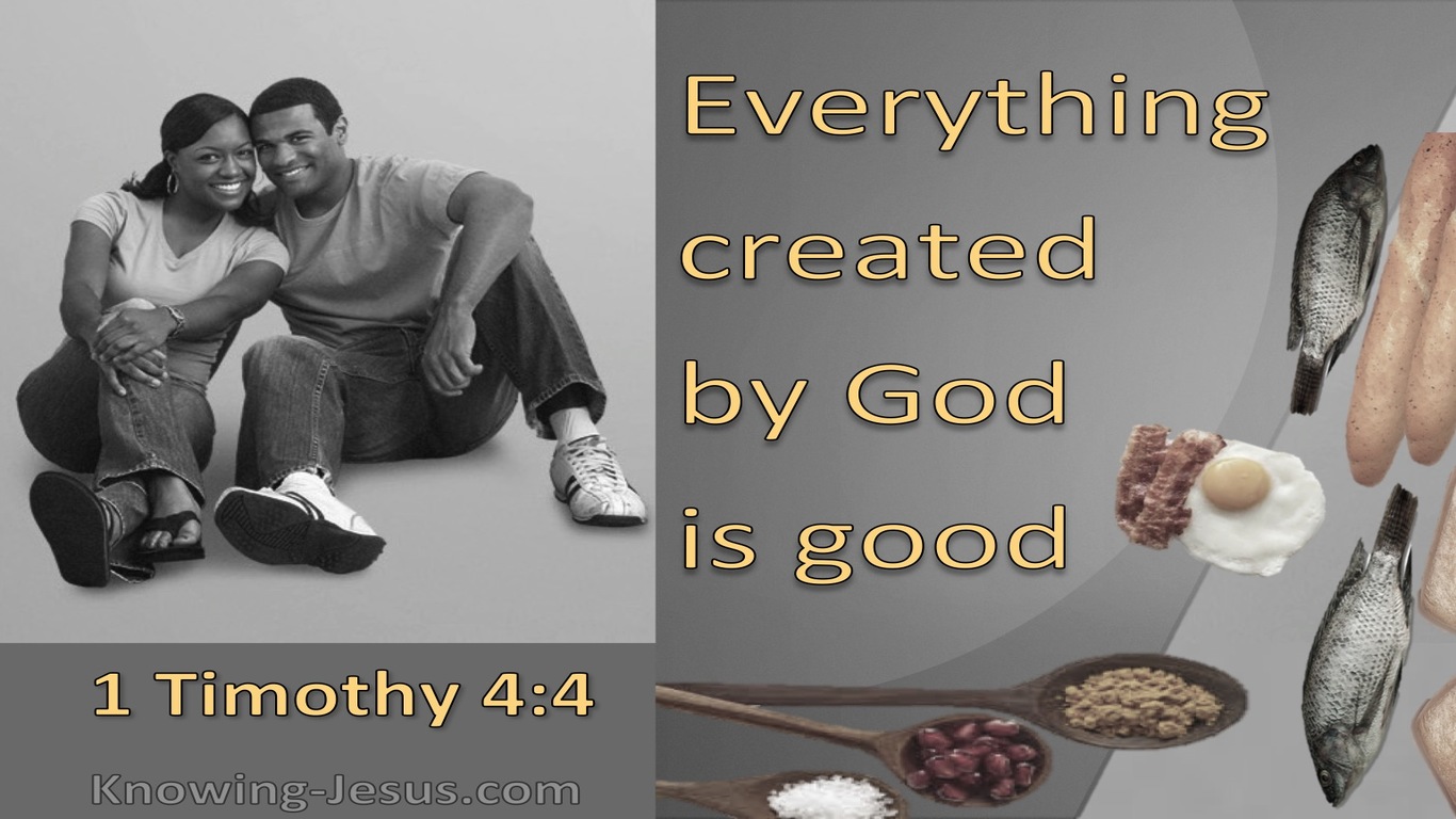 1 Timothy 4:4 All God Created Is Good (gray)